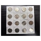 16 Kennedy half dollars