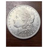 1879 O Morgan US silver dollar