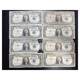8ï¿½ $1 silver certificate bills