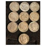 10 silver Roosevelt dimes