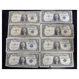 8ï¿½ $1 silver certificate bills