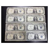 8ï¿½ $1 silver certificate bills