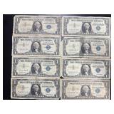 8ï¿½ $1 silver certificate bills