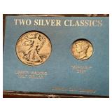 Silver half and silver dime