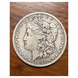 1882 Morgan US silver dollar