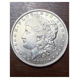 1881 O Morgan US silver dollar