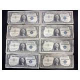 8ï¿½ $1 silver certificate bills