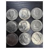 9ï¿½ Kennedy half dollars