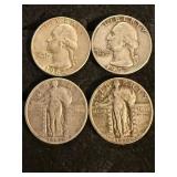 4 silver quarters