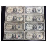 8ï¿½ $1 silver certificate bills