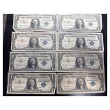 8ï¿½ $1 silver certificate bills