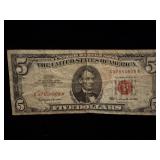 1963 red seal $5 bill