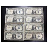 8ï¿½ $1 silver certificate bills