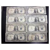 8ï¿½ $1 silver certificate bills