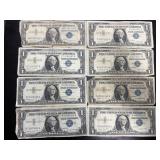 8ï¿½ $1 silver certificate bills