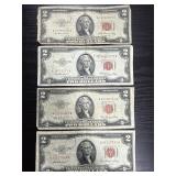 4ï¿½1953 $2 red seal bills