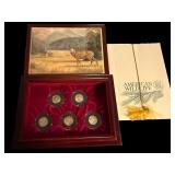 1/2 Troy oz total 14kt gold 5 coin natl.forest set