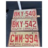 3 - 1973 NC tags