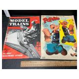 2 Vintage Magazines. Popeye & Trains