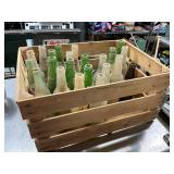 Crate with vintage bottles