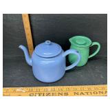 Enamel pot and pitcher