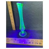 Uranium swung glass bud vase
