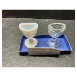 Vintage eye wash pedestal cups