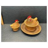 Vintage wicker chickens