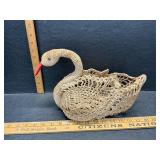 Vintage crocheted and starched swan