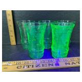 5 uranium glass glasses