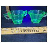 Uranium glass cream and sugar