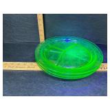 3 uranium glass divided plates