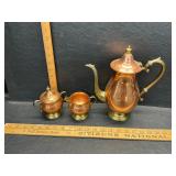 F R Rogers copper tea set