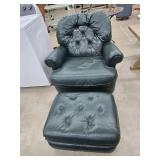 Leather chair and ottoman