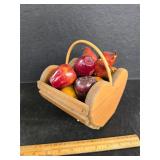 Basket with wood fruit