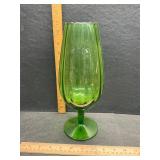 Green glass vase
