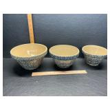 Vintage Roseville pottery mixing bowls