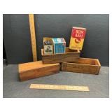 Vintage cheese boxes and other