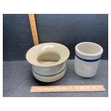 Vintage crock and spittoon