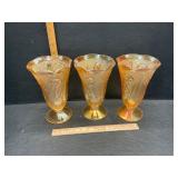Carnival glass vases