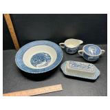 Blue and white dishes