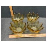 4 amber glass bowls possibly Blenko