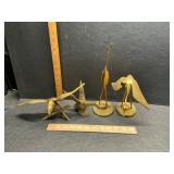 4 brass birds