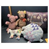 Vintage bears and pillows