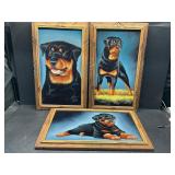 Dogs on velvet paintings