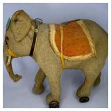 Early 20th century mohair Elephant pull toy