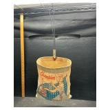 Antique clothes pin bag with pins