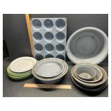 Large lot of enamelware