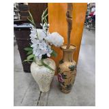Pair of floor vases and contents