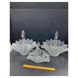 3 Glass Baskets